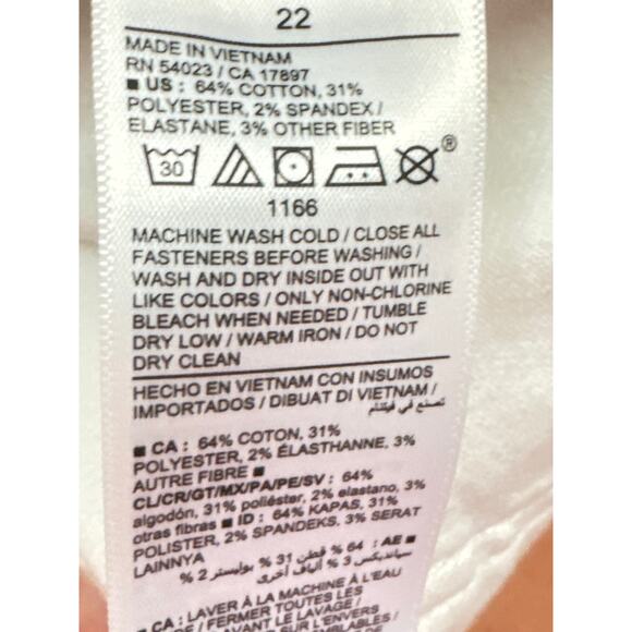 Old Navy Womens Sz 22 White Extra High Rise Rockstar Skinny Raw Hem Slit Jeans‎ - Picture 8 of 8